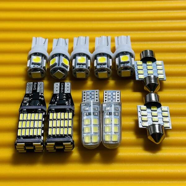 お得セット◇11個セット!タントカスタム L375S/L375/L385/L385S T10 LED 室内灯 バックランプ ナンバー灯 ルームランプ ダイハツ 爆光