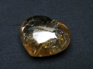 誠安◆天然石最高級品ライトニング水晶ハート置物[T387-13723]