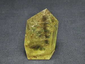 誠安◆天然石高級品シトリン水晶ファントム六角柱[T61-13412]