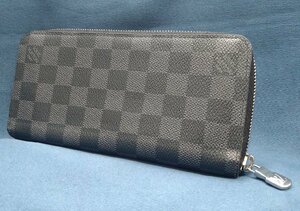 ＄綺麗【LOUIS VUITTON ルイヴィトン ジッピーウォレット・ヴェルティカル ダミエ・グラフィット N63095 長財布 RFID(ICチップ）】KH11439