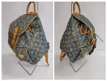 Σ希少品【LOUIS VUITTON ルイ ヴィトン サック アド M95056 モノグラム デニム リュックサック バックパック ブルー スペイン】OK16597_画像5