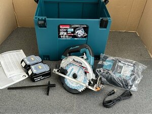 #未使用新品【マキタ Makita 165mm 18V 充電式マルノコ HS631DGXS 鮫肌チップソー 6.0Ah純正バッテリー2個 専用充電器】P02206