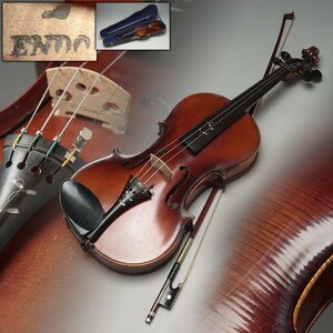 DS477 【S.ENDO 遠藤周孝】美杢 虎杢 螺鈿 バイオリン・ヴァイオリン 全長60cm 重446g ケース付 弦楽器 日本製
