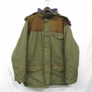 70s USA製 Woolrich サイズ L 中綿 マウンテン パーカー ブルゾン ジャケット カーキ ブラウンウールリッチ古着ビンテージ3F0103