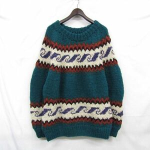 eka доллар производства размер? дизайн шерсть тянуть over свитер eka доллар вязаный зеленый голубой б/у одежда Vintage 3F0909