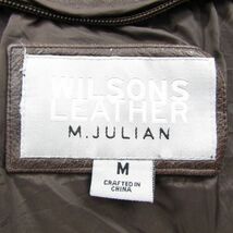 本革 サイズ M WILSONS LEATHER レザー ジャケット コート ミディアム丈 革ジャン ウィルソン 古着 ビンテージ 3F1015_画像3