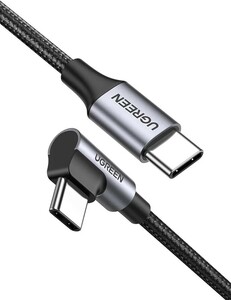 【未開封未使用品】UGREEN USB C ケーブル L字 Type-c L型 PD 60W/3A 急速充電 断線防止 ナイロン編み アンドロイド スマホ (1m)