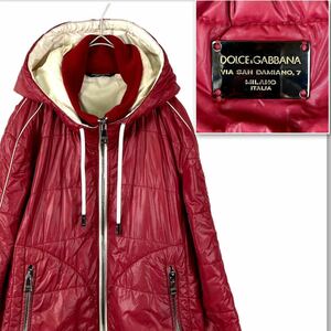 GACKT着用品 DOLCE&GABBANA 激レア D&G ナイロンジャケット ロゴプレート ドルガバ レッド 