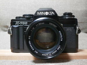 minolta X-700 MC ROKKOR-PG 1:1.4 f=50mm レンズ付き　動作確認済み