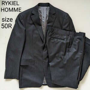 RYKIEL HOMME　リキエルオム　スーツ　ビジネス　セットアップ　50R　カノニコ生地　ブラック　パンツ ジャケット ウール 紳士　上品