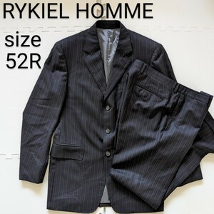 RYKIEL HOMMEリキエルオム　スーツ　セットアップ　ストライプ　XL相当　ストライプ　ウール　パンツ ジャケット　出来る紳士の必需品