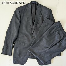 KENT&CURWEN　スーツ　セットアップ　ブラック系　2ボタン　カシミヤ混 日本サイズLL相当　100AB7　紳士服　出来る男の必需品　上下セット_画像1