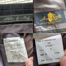 Ital Style　イタルスタイル　スーツジャケット　ストライプ　48　M　ウール100%　毛　ブラック　ウールテーラードジャケット　SUITS　紳士_画像9