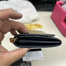 B3962【美品】プラダ PRAD 長財布 ２WAY チェーンウォレット ショルダーバッグ 長財布 レザー ブルー 1MT290 レディース_画像4