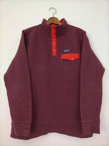 状態良好 16年 patagonia パタゴニア キルトスナップT size-L ワインレッド 25281 ★プルオーバースウェットアウトドア古着