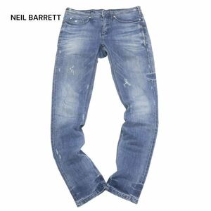 イタリア製★ NEIL BARRETT ニールバレット ダメージ加工★ スーパー スキニー デニム パンツ ジーンズ Sz.31　メンズ　I4B00206_2#R