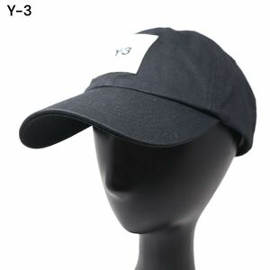 Y-3 ワイスリー ヨウジヤマモト GT6379 【SQUARE LABEL CAP】 スクエア ロゴ キャップ 帽子 Sz.58cm　メンズ 黒　I4G00021_1#U