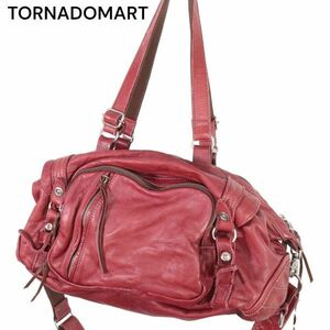 TORNADOMART トルネードマート 牛革★ クロム レザー ボストン バッグ Sz.F　メンズ 日本製 定価4.4万★　I4G00002_1#U