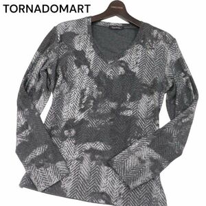 21AW* TORNADOMART Tornado Mart through year nappy needle .*he Lynn bonPT long sleeve cut and sewn long T-shirt Sz.L men's gray I4T00261_1#F