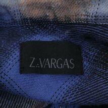 Z.VARGAS ザックバルガス 通年 ブリーチ&クラッシュ加工★ 長袖 スタッズ ワーク チェック シャツ Sz.M　メンズ 日本製　I4T00253_1#C_画像5