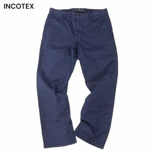 INCOTEX インコテックス 10S103 【PATTERN82】通年 ヴィンテージ加工★ ストレッチ スラックス パンツ Sz.31　メンズ 紺　I4B00272_2#R