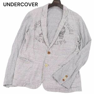 UNDERCOVER アンダーカバー I4103-3 通年 スラブ天竺 ジャケット Sz.2　メンズ グレー 日本製 UNDERCOVERISM　I4T00372_2#O