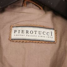 イタリア製★ PIEROTUCCI ピエロトゥッチ 通年 リアル レザー パーカー ジャケット Sz.46　メンズ　I4T00355_2#O_画像5