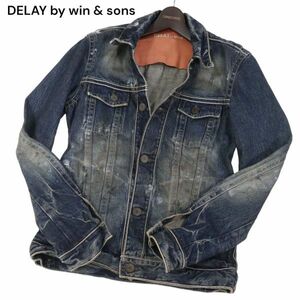 DELAY by win & sons ウィンアンドサンズ 通年 ヴィンテージ加工★ デニム ジャケット Gジャン Sz.2　メンズ 日本製　I4T00303_2#O