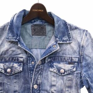 DIESEL ディーゼル 【FOCHE-D 0828L】 顔料染め★ ヴィンテージ加工 サイドジップ デニム ジャケット Gジャン Sz.S メンズ I4T00322_2#Oの画像2