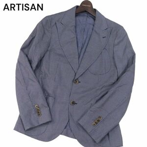 ARTISAN アルチザン 春夏 千鳥柄★ シルク アンコン テーラード ジャケット ブレザー Sz.S　メンズ　I4T00473_2#M