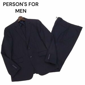 PERSON'S FOR MEN パーソンズフォーメン 通年 背抜き★ OEKO-TEX セットアップ スーツ Sz.AB5　メンズ ネイビー ビジネス　I4T00412_2#O