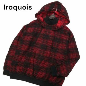 Iroquois イロコイ 【ROMANIAN CHECK】通年 オリジナル チェック★ ハイネック プルオーバー ニット パーカー Sz.2　メンズ　I4T00402_2#O