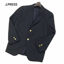 20SS★ J.PRESS ジェイプレス 春夏★ 金ボタン ペピン メリノ ブレザー テーラード ジャケット 紺ブレ Sz.34(A4)　メンズ　I4T00519_2#M_画像1