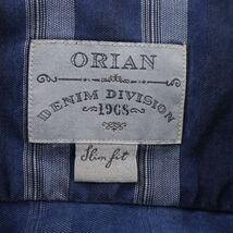 ORIAN オリアン DENIM DIVISION★ 春夏 コットン&リヨセル 長袖 ストライプ プルオーバー シャツ Sz.XS　メンズ　I4T00562_2#A_画像5