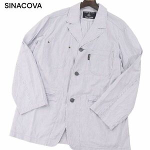 SINACOVA シナコバ 春夏 ストライプ★ シアサッカー ジャケット Sz.L　メンズ　I4T00556_2#M