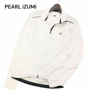 PEARL iZUMi パールイズミ 春夏 メッシュ切替★ 長袖 サイクル ジャージ ジャケット Sz.L　メンズ 白 自転車 サイクリング　I4T00582_2#M