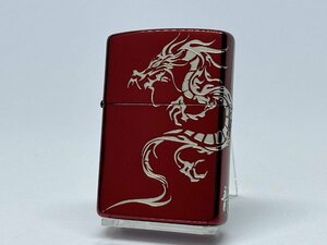 送料無料 ZIPPO[ジッポー]2面連続加工 TIGER&DRAGON/龍 イオンレッド 2REDS-DR