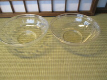 《和》　アンティークガラス鉢　2点セット　明治期　小鉢　深鉢　カットガラス・白線_画像1