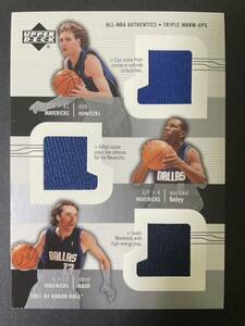 2004 upper deck dirk nowitzki steve nash michael finley ALL-NBA triple warmーups Jersey オールスタージャージカード　NBAカード