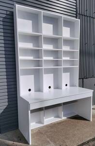  beautiful goods [ Aichi store ].... wall surface storage drawer attaching desk width 150cm× height 230cm computer desk office work desk study desk work desk white 