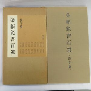 佐E5116●【書籍】条幅範書百選 漢字篇 青山杉雨 二玄社 1984年 初版 元箱あり 函あり 書道 条幅 範書