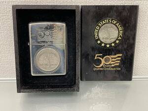 １円〜♪ZIPPO 50STATE QUARTER S COIN COLLECTION・米国50州・記念コイン付・限定品　着火未確認・火花OK