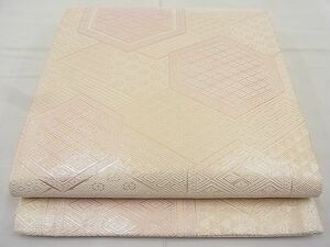 平和屋野田店■佐賀錦　全通柄袋帯　亀甲重ね　金糸　逸品　n-rc0236