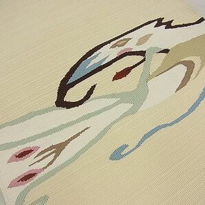 平和屋野田店■八寸名古屋帯 すくい織 花鳥文 逸品 n-ea1267の画像2