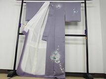 平和屋川間店■訪問着　草花文　蛍暈し　着丈168cm　裄丈65.5cm　正絹　逸品　B-sa3791_画像2