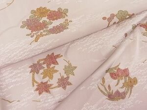 平和屋川間店■上質な小紋　枝花丸文　金彩　着丈156.5cm　裄丈64cm　正絹　逸品　A-dp2765