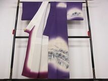 平和屋川間店■訪問着　樹林風景文　暈し染め　着丈148cm　裄丈62.5cm　正絹　逸品　A-ex3889_画像2