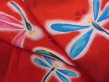 平和屋川間店■子供　女の子　夏物　浴衣　Ravissantluce　蜻蛉　花　暈し染め　綿　逸品　A-ta4315_画像6