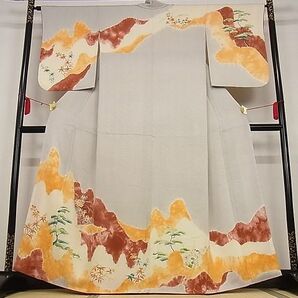 平和屋川間店■訪問着 風景松文 着丈163.5cm 裄丈65cm 正絹 逸品 未使用 A-bw3663の画像1