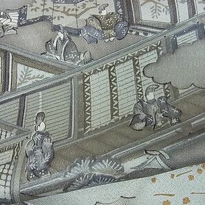 平和屋川間店■上質な小紋 平安人物風景文 金彩 逸品 ut3143の画像5